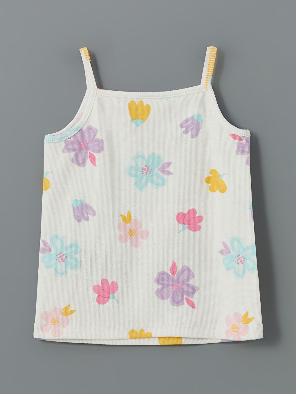 Square Neck Printed Girl's Undershirt, 2-pack -S5LG28Z1-LT4