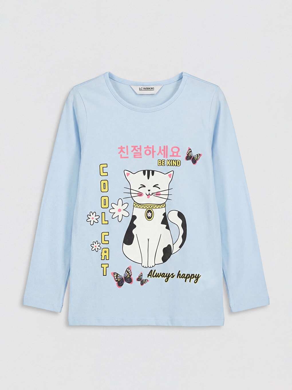 Karışık Baskılı Kız Çocuk Tişört