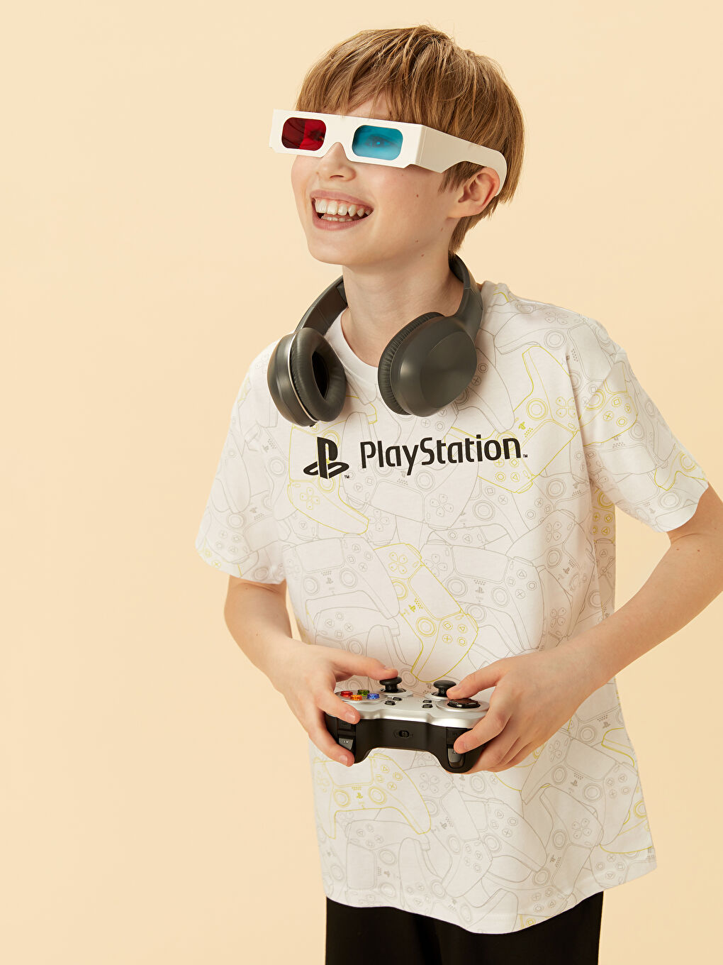 Crew Neck PlayStation Printed Boys' Shorts Pyjama Set -S5LG50Z4-LU7