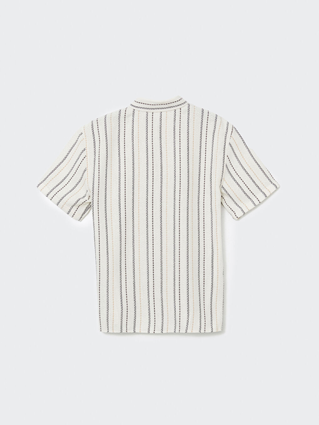 Comfortable Fit Short Sleeve Striped Men's Shirt -S5LG62Z8-LE8