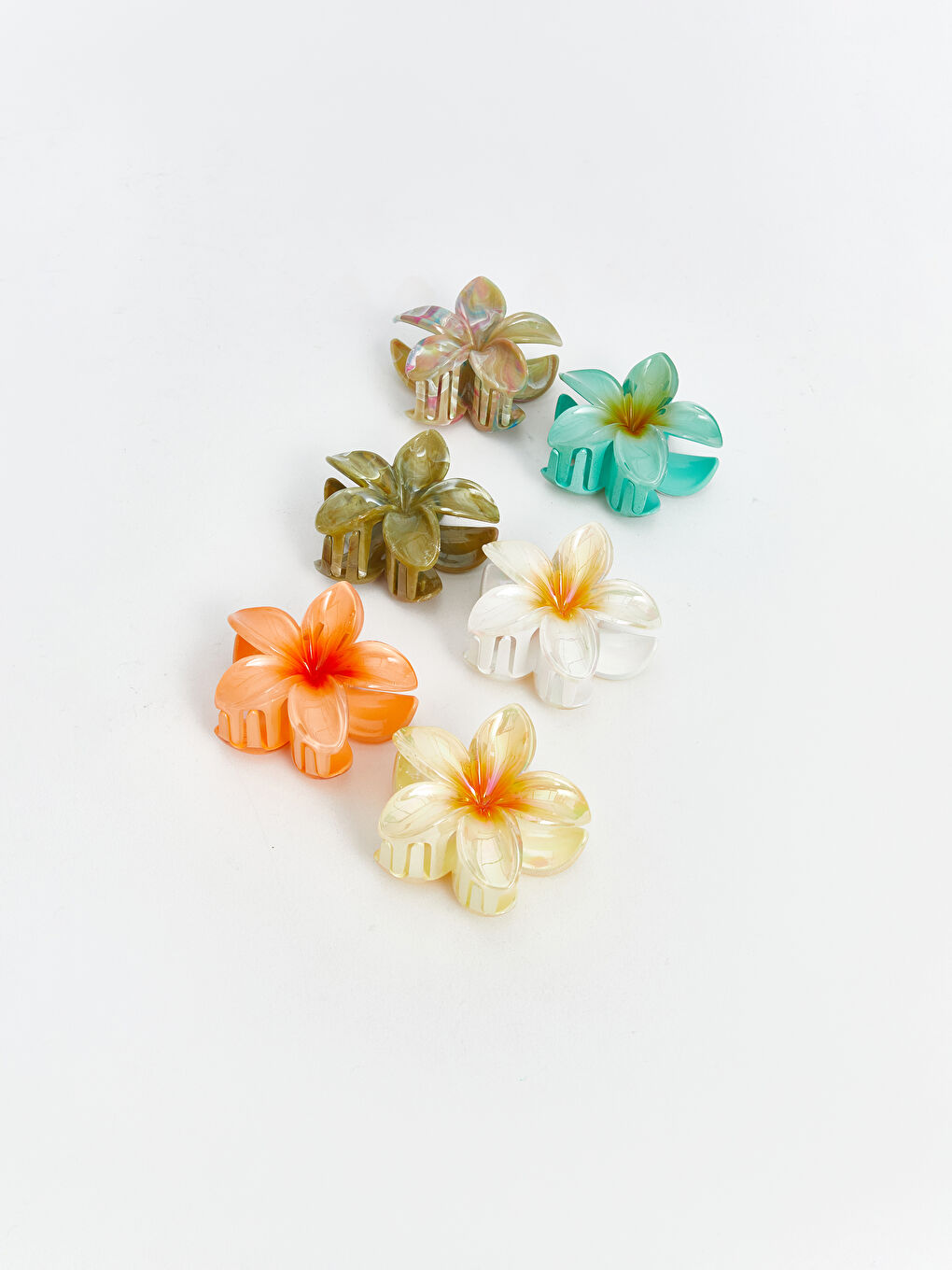 LCW ACCESSORIES Flower Figured Women's Claw Clip Set 2 Pack -W58334Z8-QBC