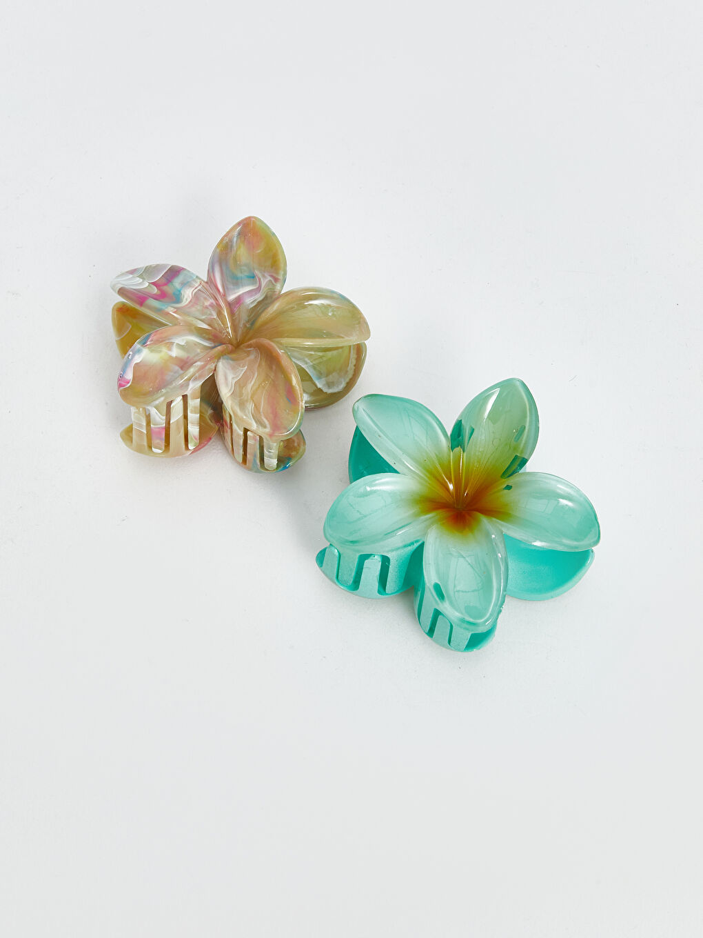 LCW ACCESSORIES Flower Figured Women's Claw Clip Set 2 Pack -W58334Z8-QBC