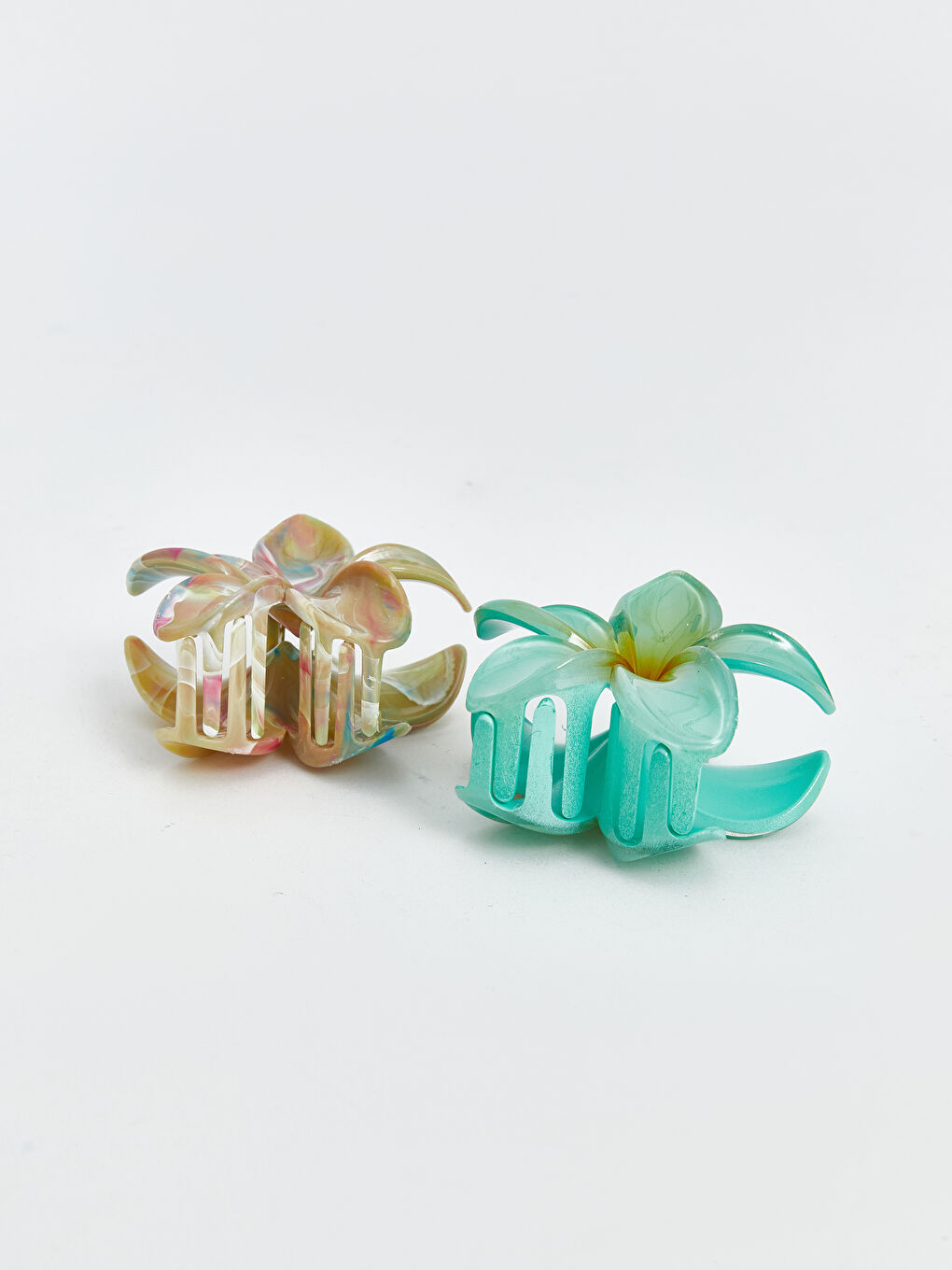 LCW ACCESSORIES Flower Figured Women's Claw Clip Set 2 Pack -W58334Z8-QBC