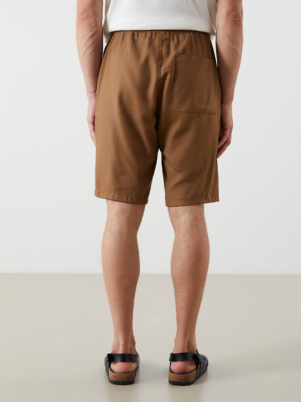 Kahverengi Standart Kalıp Erkek Şort-3