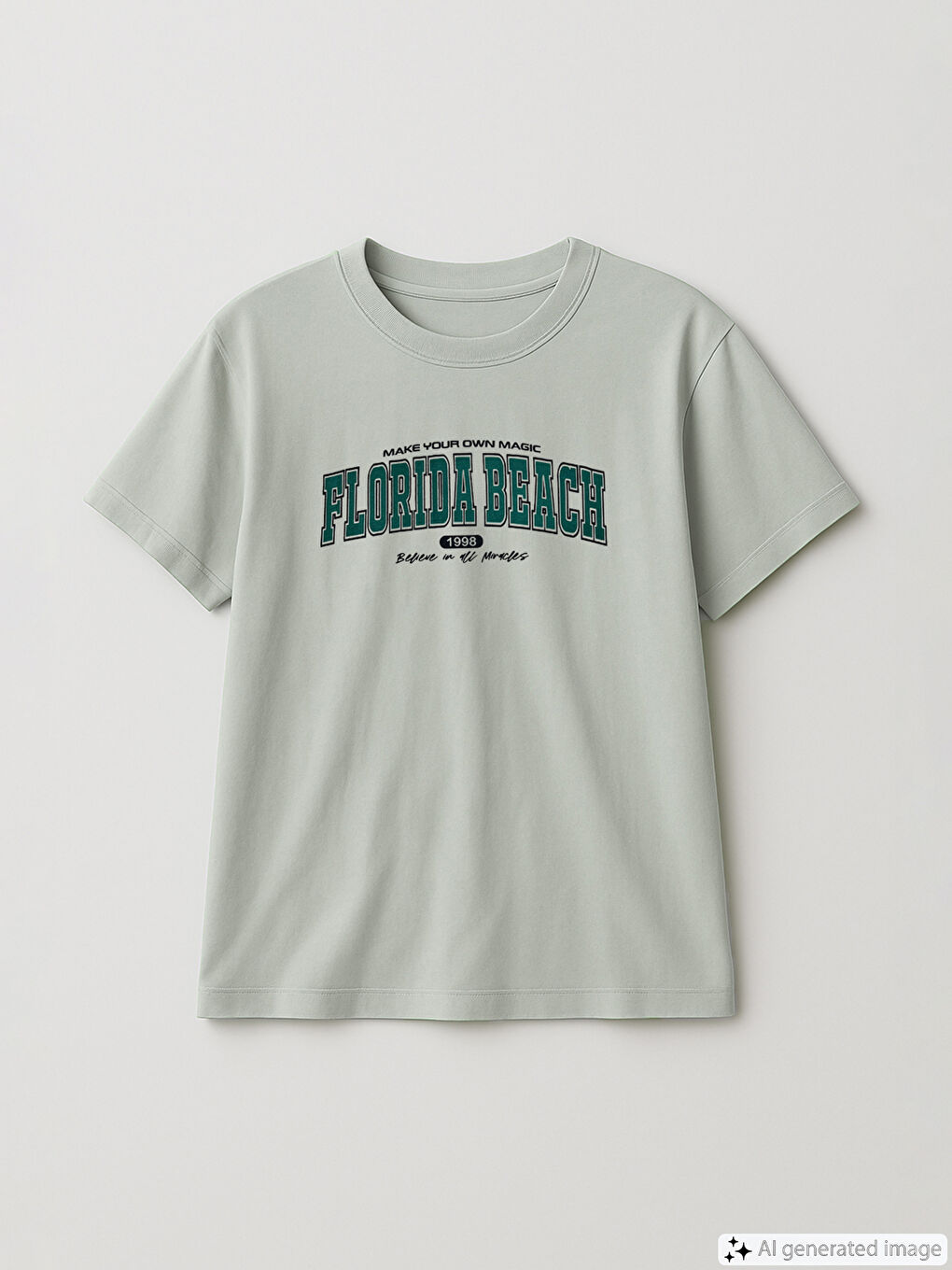 Crew Neck Florida Printed Women's T-Shirt -S5LH04Z8-FVJ