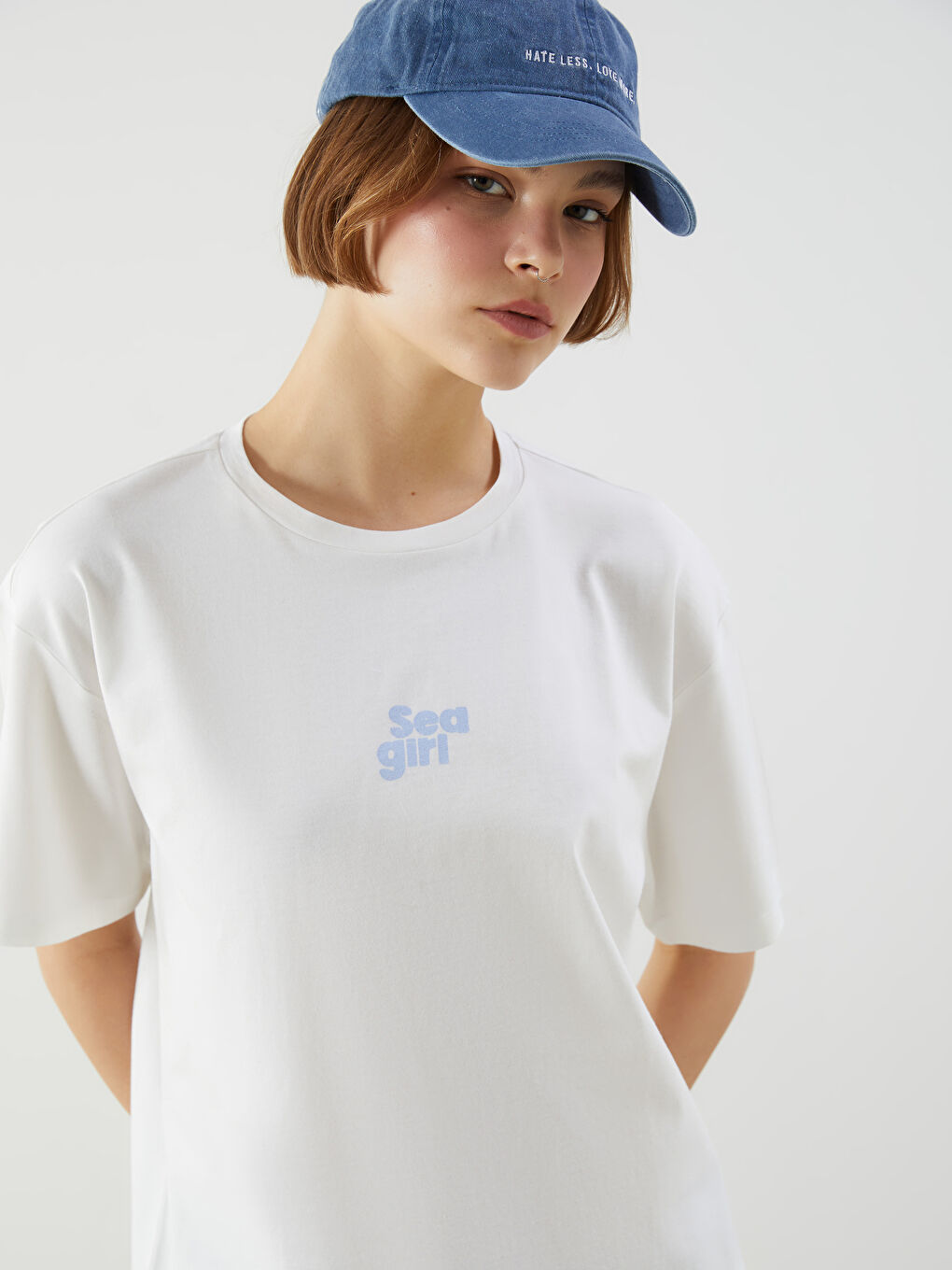 Crew Neck Printed Women's T-Shirt -S5LH05Z8-FEW