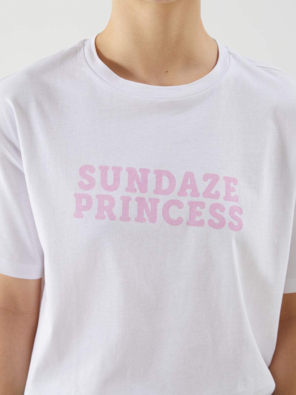 Crew Neck Printed Women's T-Shirt -S5LH05Z8-Q6K