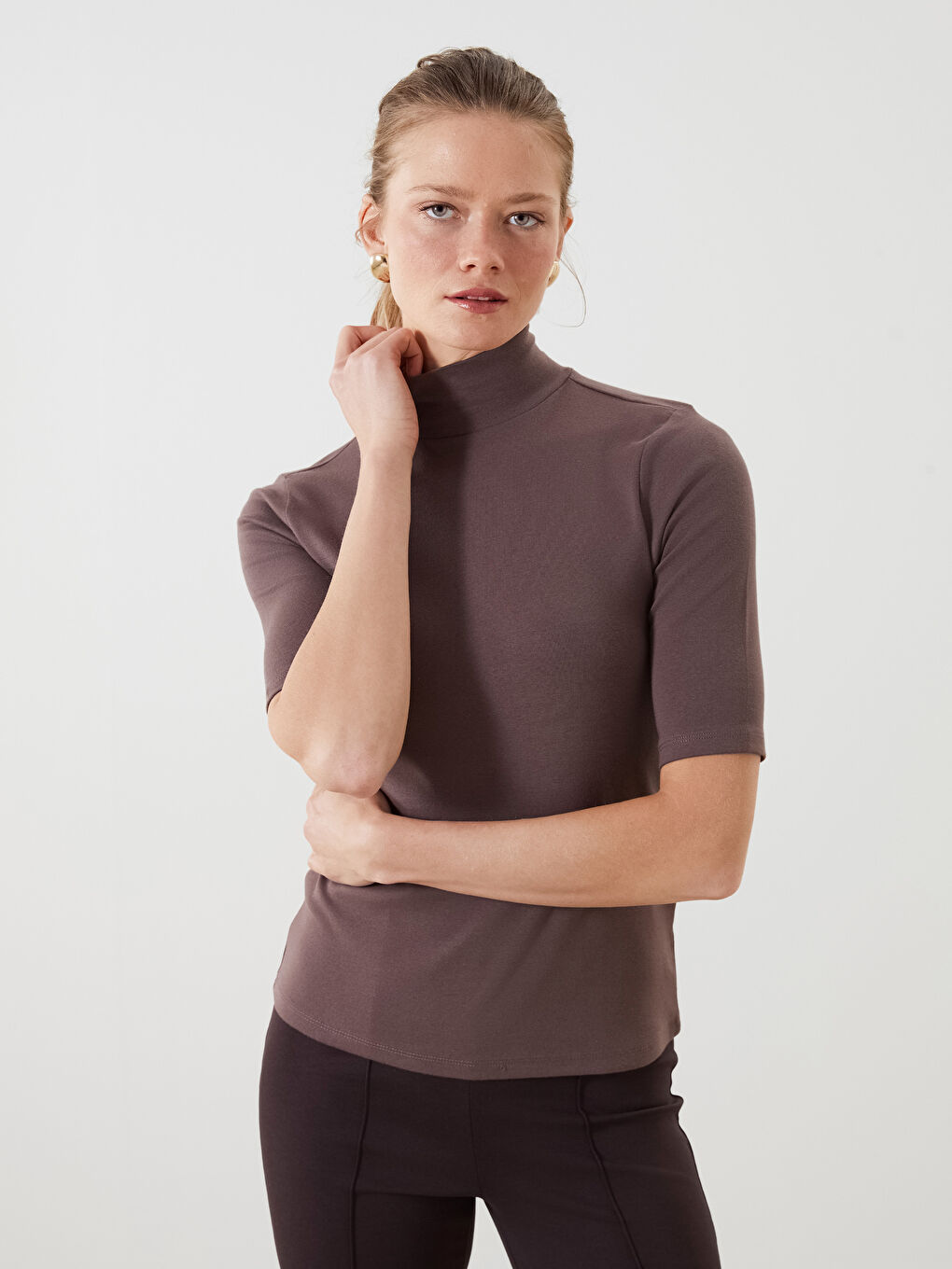 High Neck Women's Bodysuit -S5LH25Z8-HLD