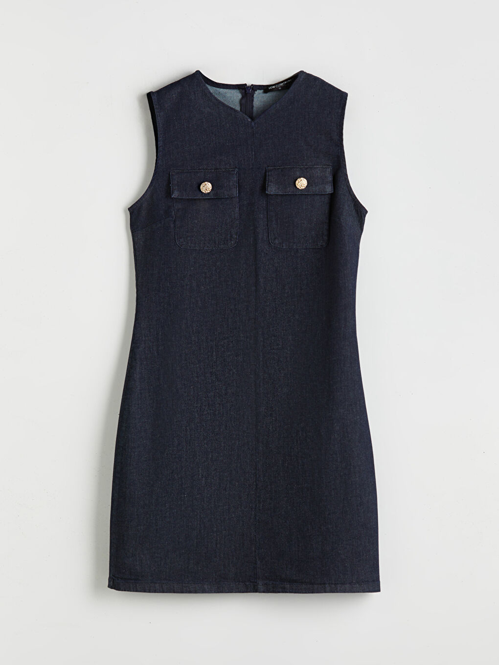 Notch Neck Mini Denim Dress -S5LH31Z8-507