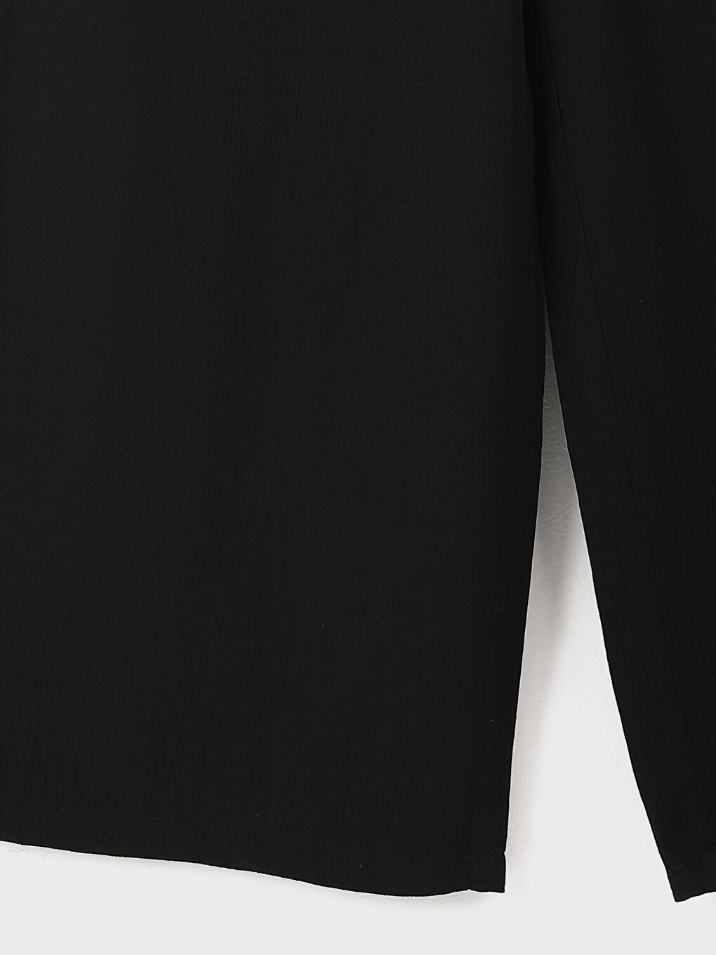 Siyah Beli Lastikli Geniş Paça Kadın Pantolon-7