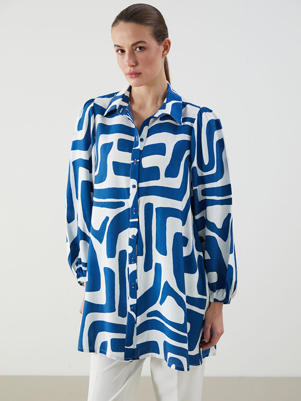 Patterned Women's Shirt Tunic