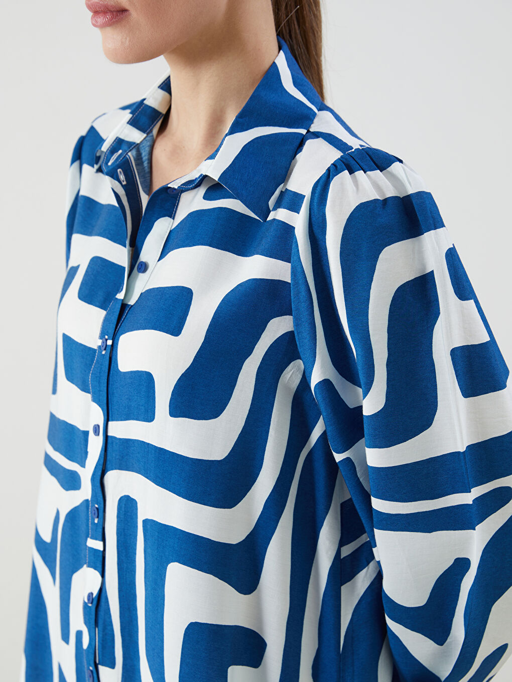 Patterned Women's Shirt Tunic-2