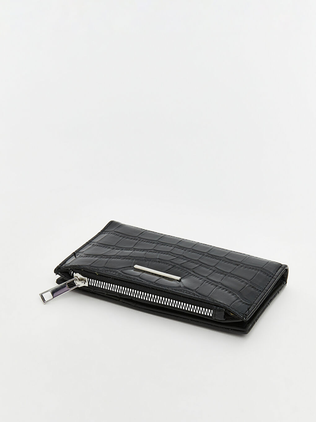 Siyah Deri Görünümlü Kadın Cüzdan-1