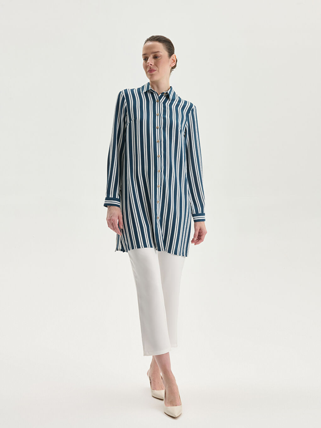 Striped Women's Shirt Tunic-1