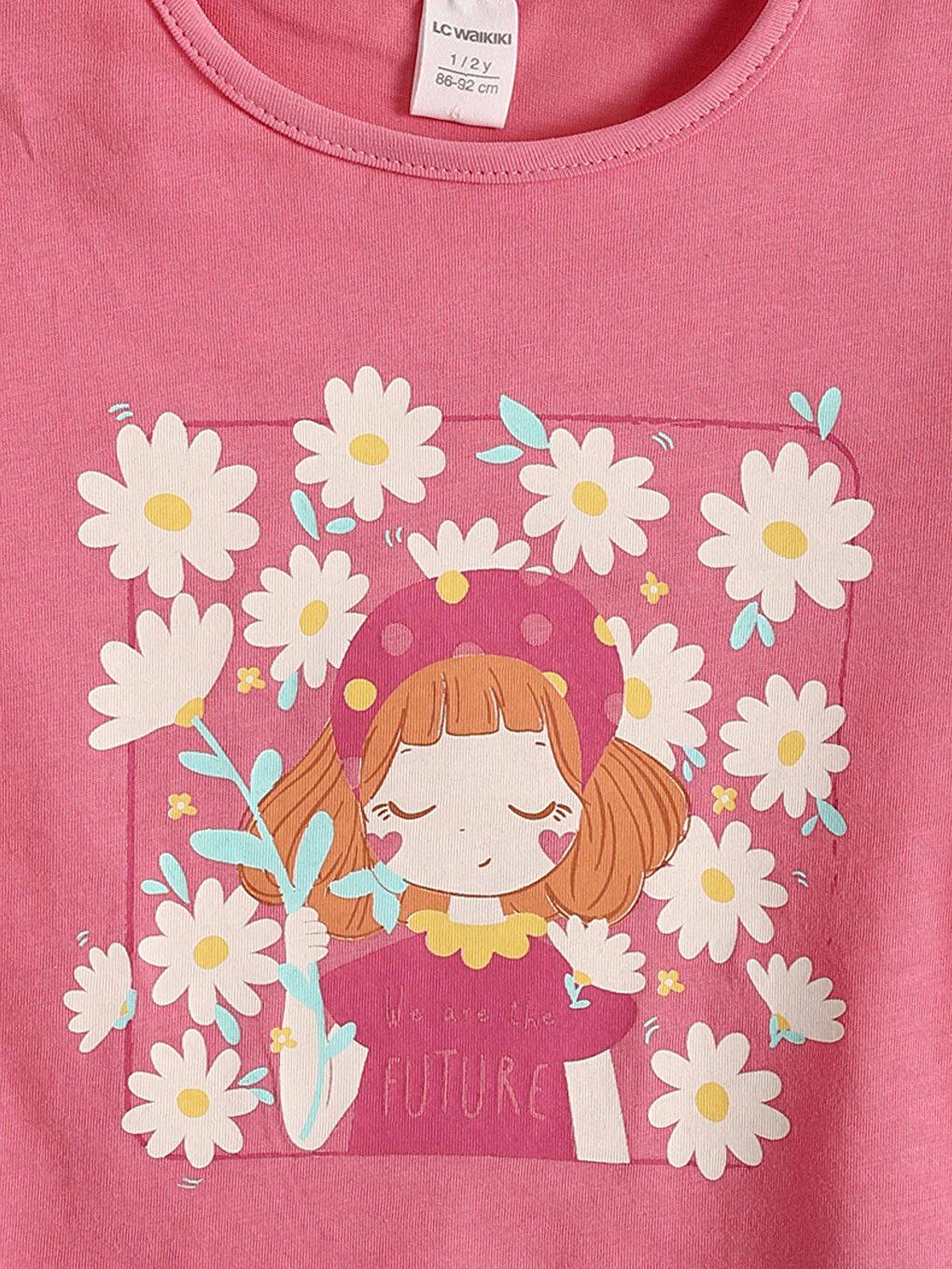 Crew Neck Printed Girls' T-Shirt -S5LI04Z1-FNL