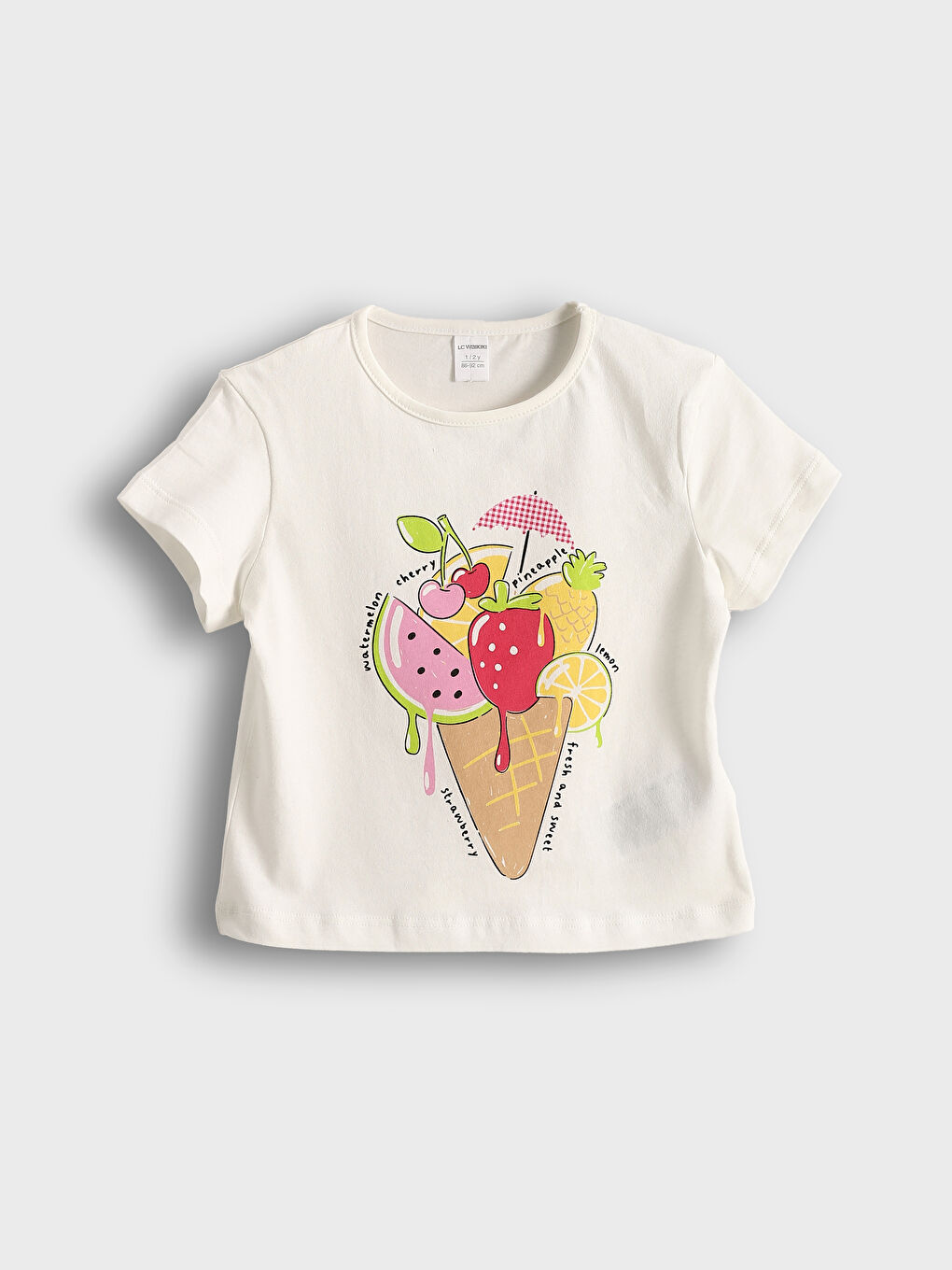 Crew Neck Printed Girls' T-Shirt -S5LI04Z1-R9J