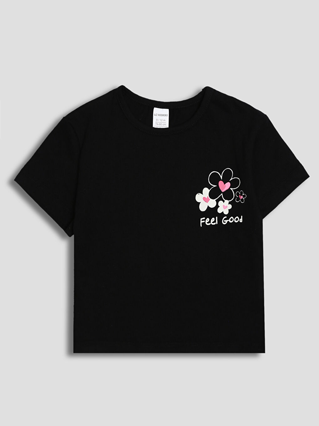 تيشيرت للبنات برقبة دائرية أساسي كم قصير عبوتان-4