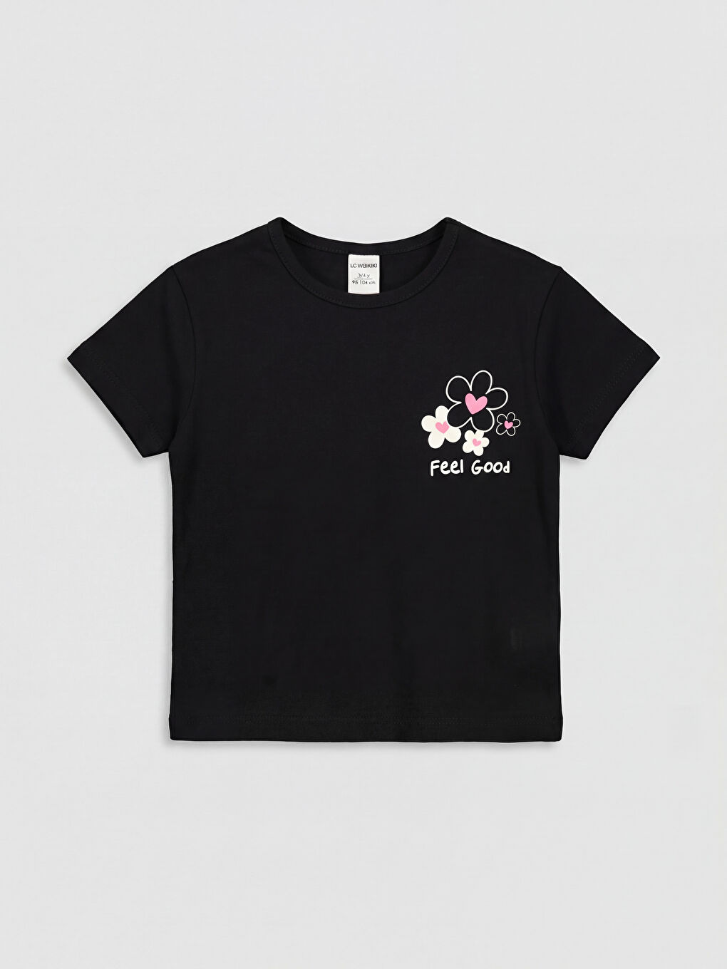 Lot de 2 T-shirts pour Filles Basique à Manches Courtes Col Rond