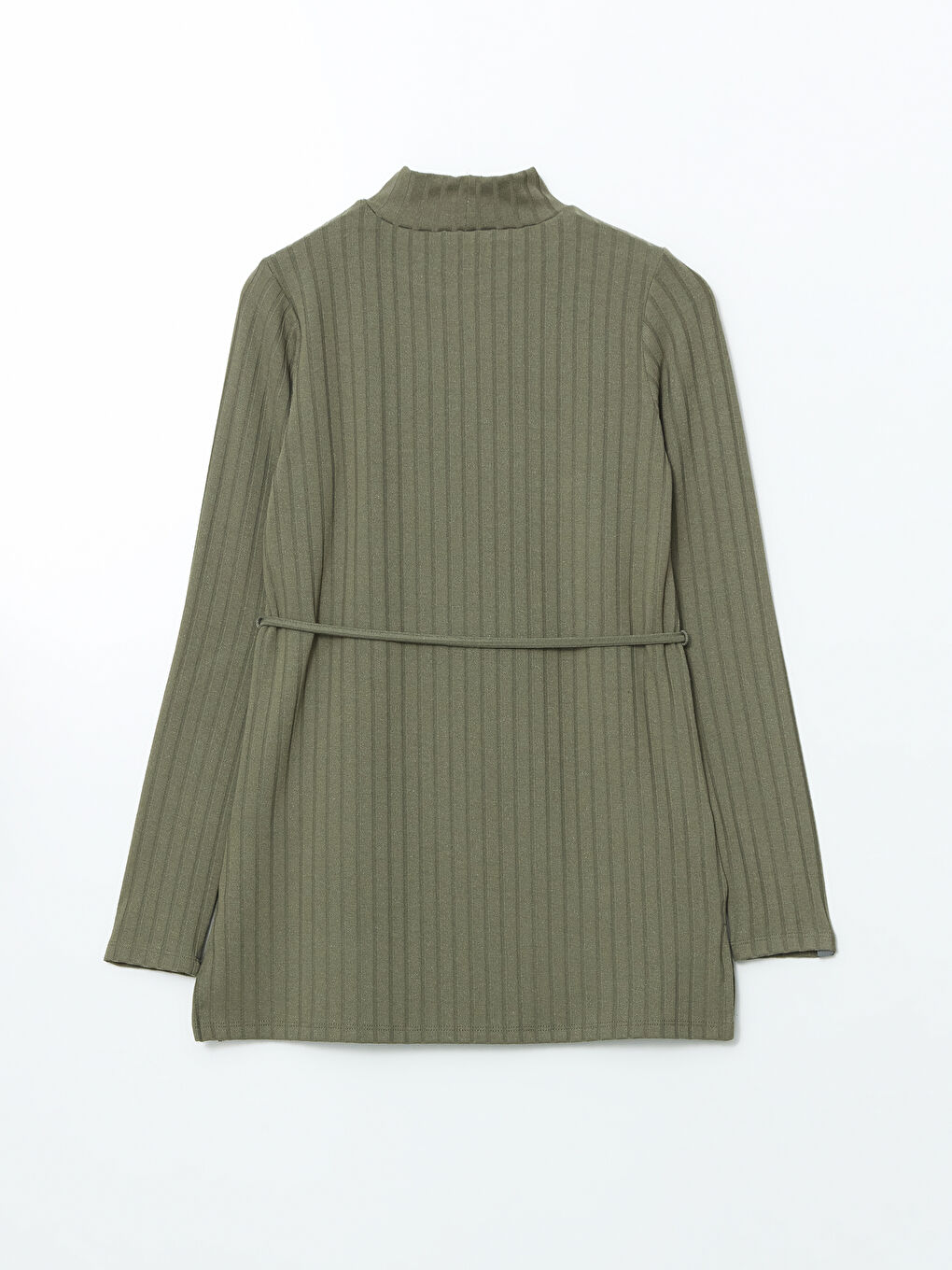 Haki Dik Yaka Dokulu Kadın Tunik-5