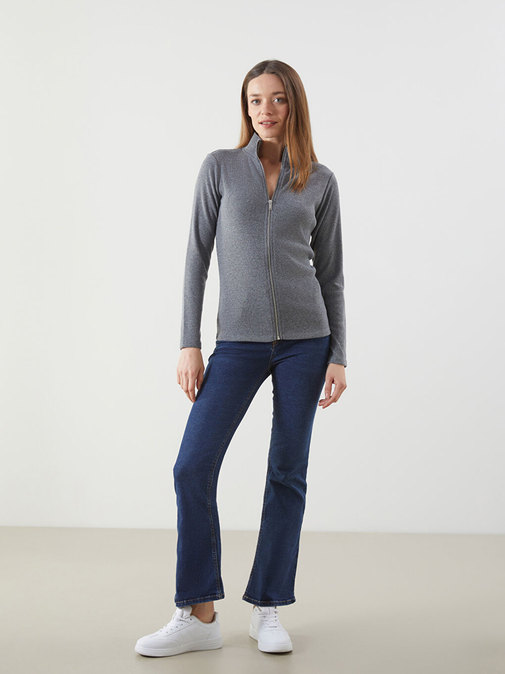 LCWAIKIKI Classic Funnel Neck Women's Cardigan -S5LI20Z8-D3A