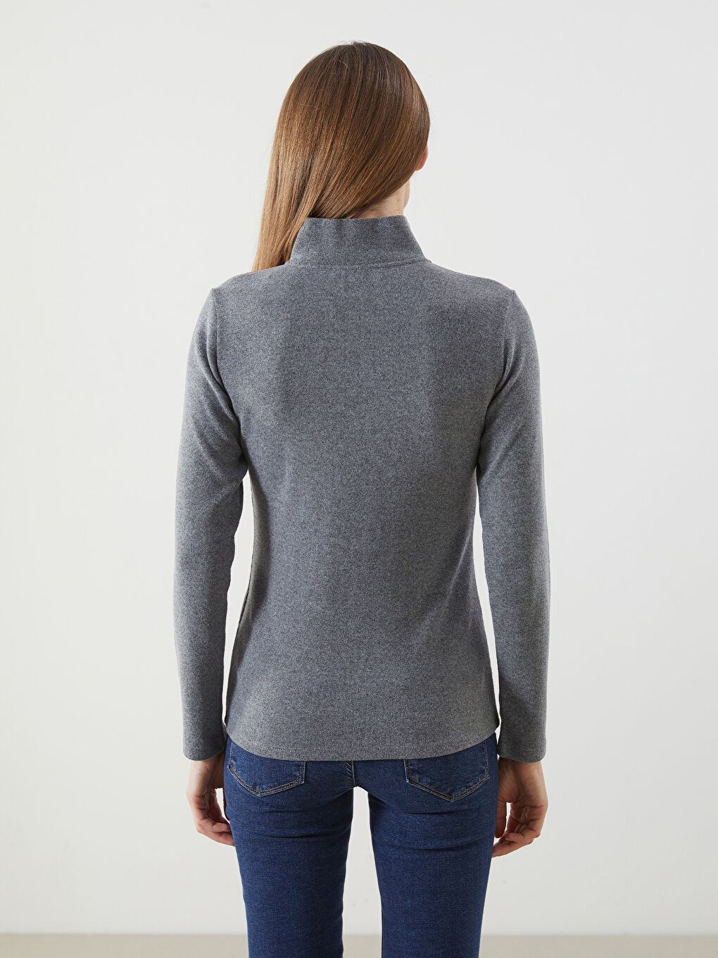 LCWAIKIKI Classic Funnel Neck Women's Cardigan -S5LI20Z8-D3A