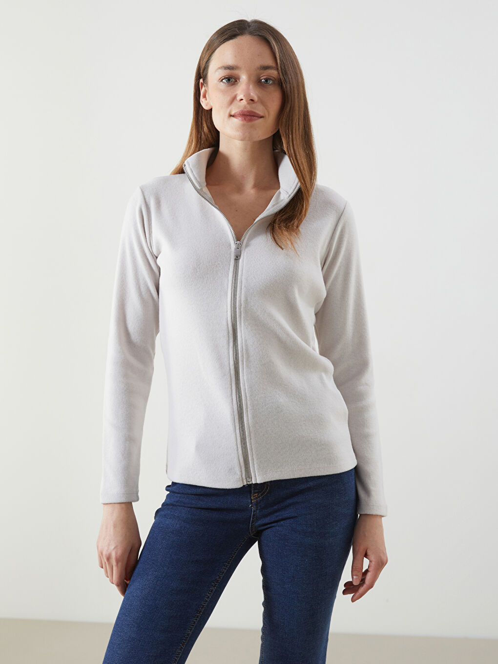 LCWAIKIKI Classic Funnel Neck Women's Cardigan -S5LI20Z8-DDA