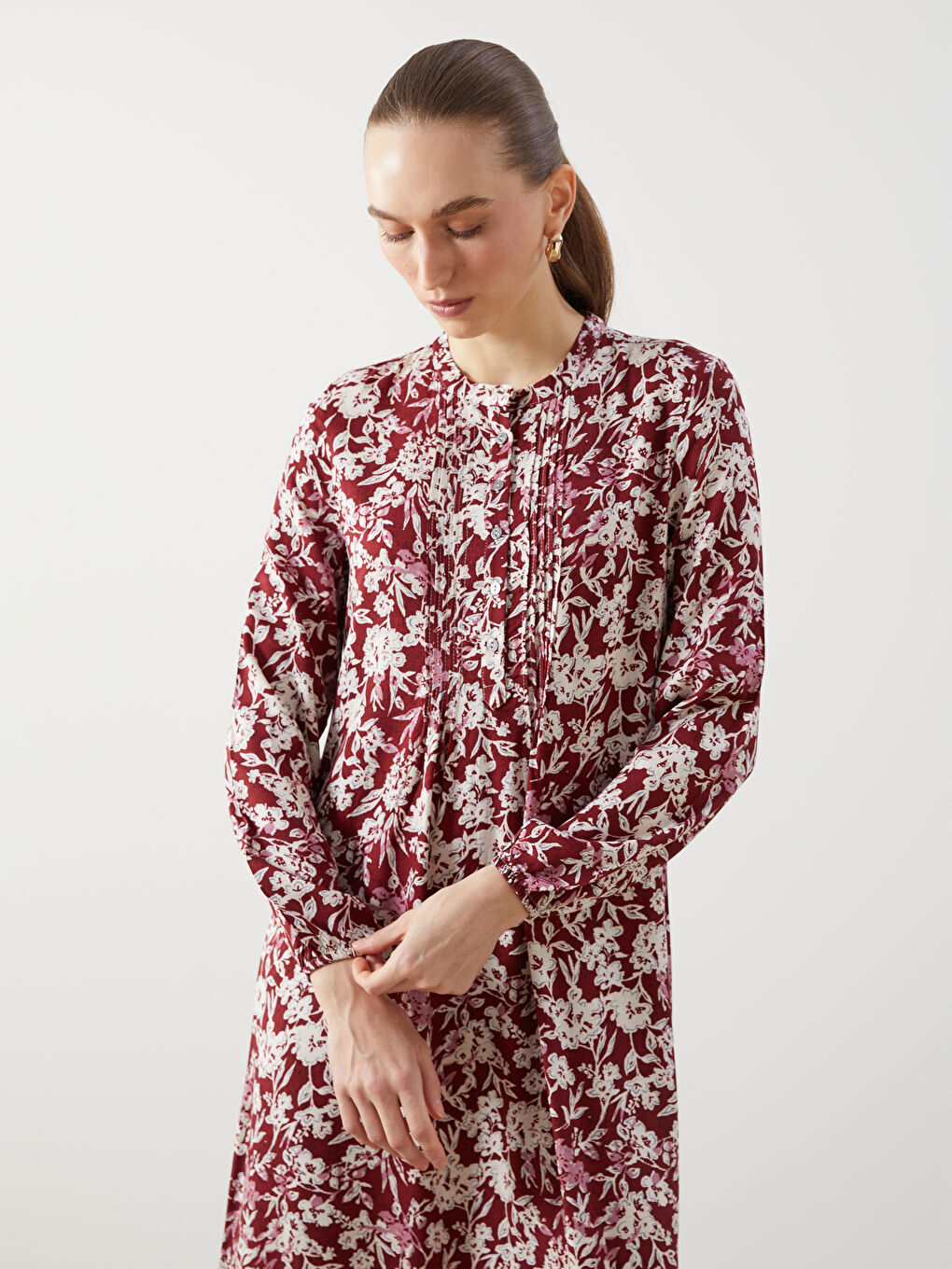 Floral Ruffled Women's Dress -S5LI26Z8-LTQ