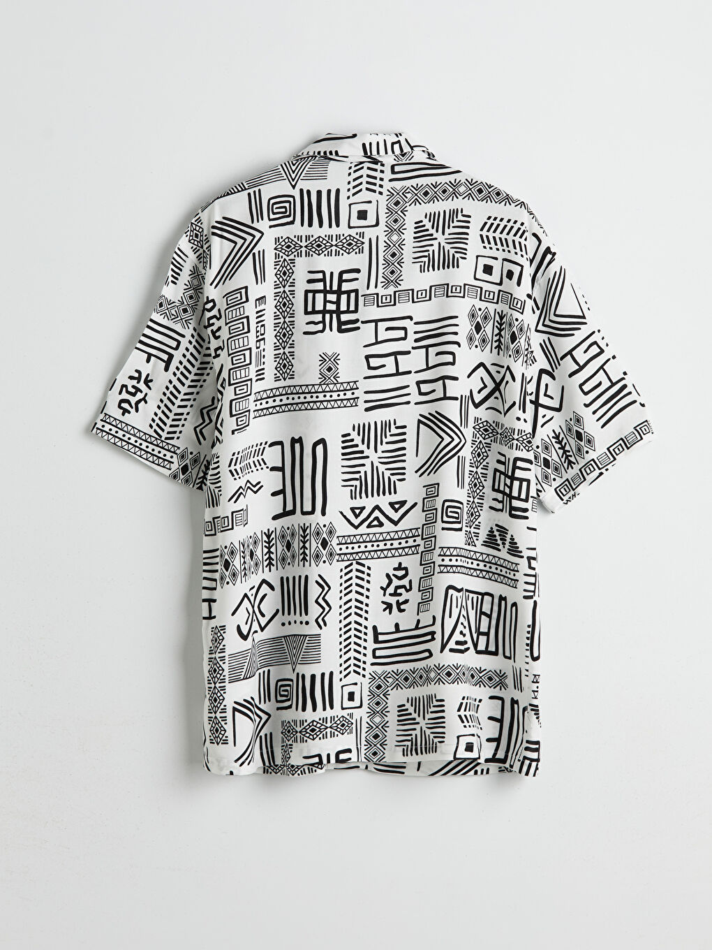 Regular Fit Short Sleeve Patterned Viscose Men's Shirt -S5LI28Z8-LU7