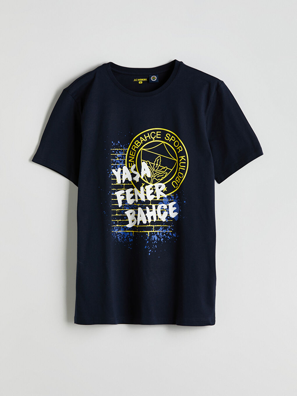 Lacivert Bisiklet Yaka Fenerbahçe Baskılı Erkek Pijama Üstü