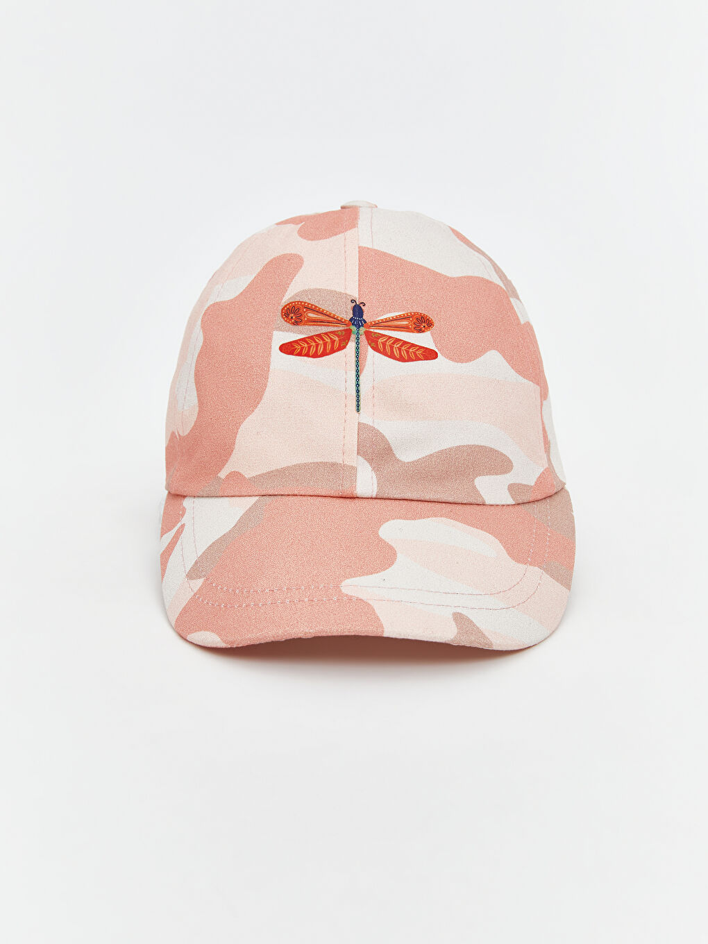 Pembe Kelebek Nakışlı Kadın Kep Şapka