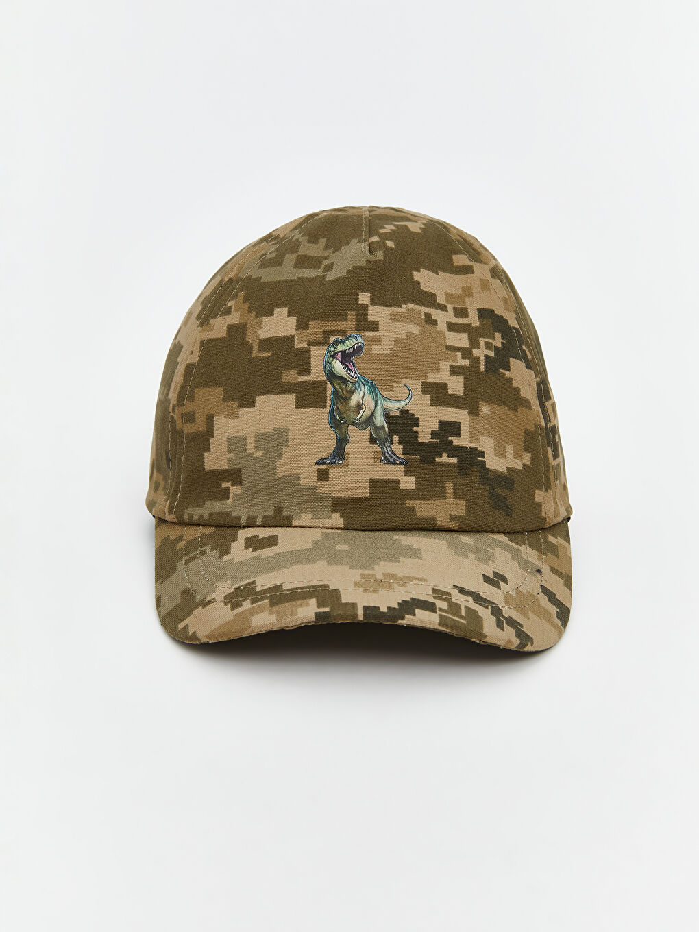 Yeşil Dinozor Baskılı Erkek Çocuk Kep Şapka