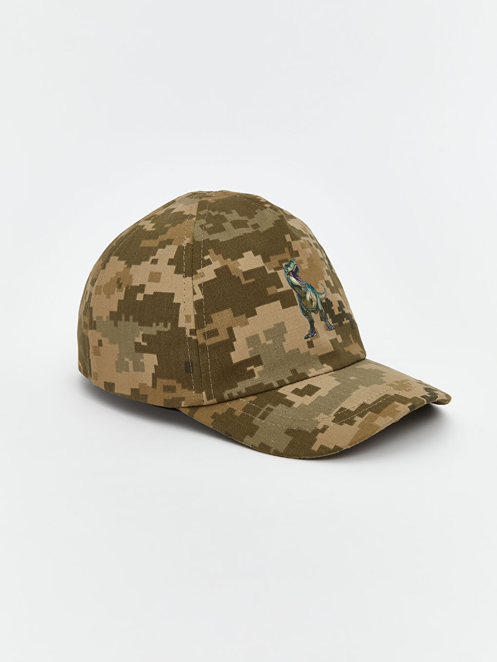 Yeşil Dinozor Baskılı Erkek Çocuk Kep Şapka-1