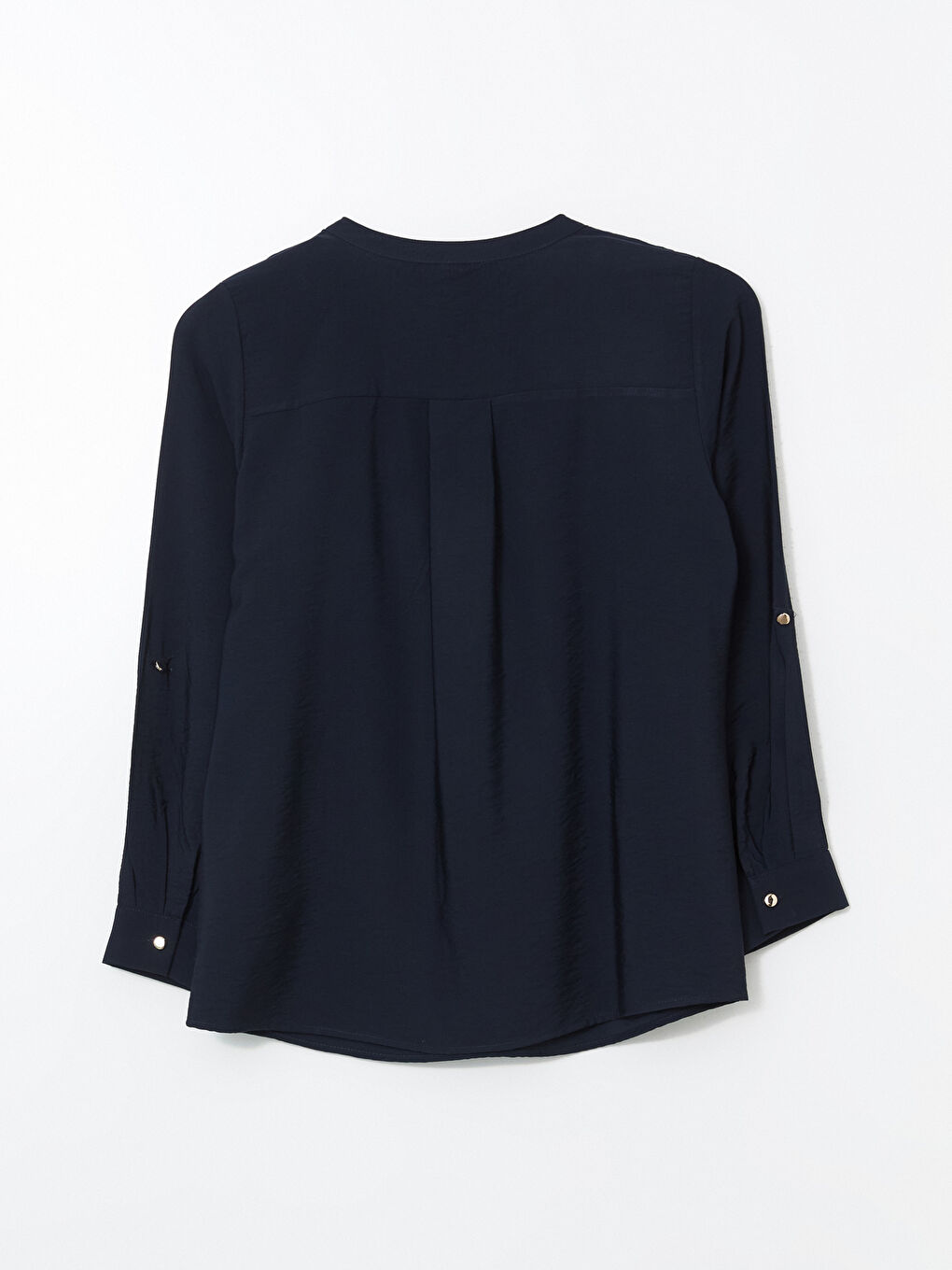 Lacivert Kaçık Yaka Kadın Bluz-5