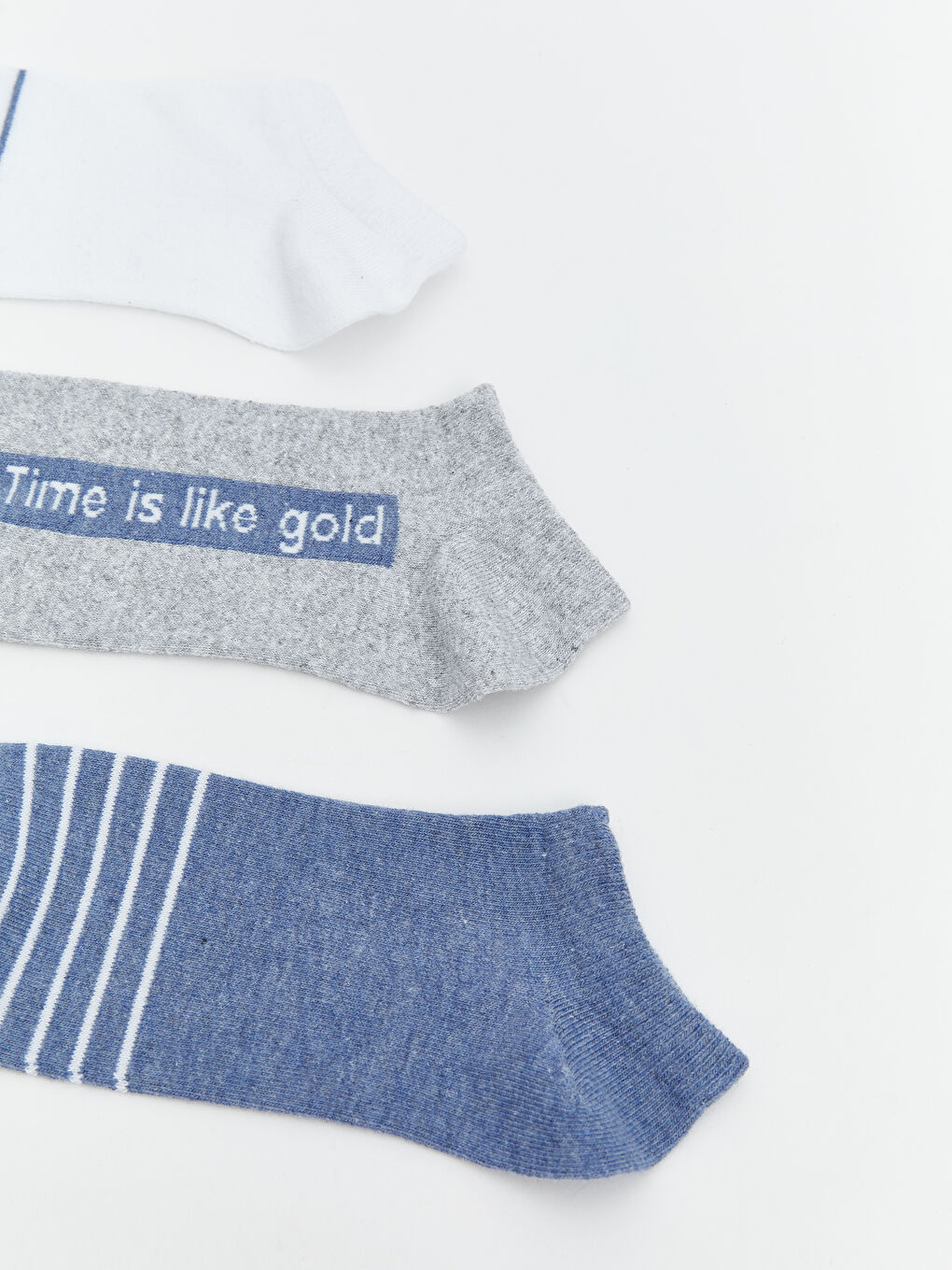 Beyaz Erkek Çocuk Patik Çorap 3'lü-1