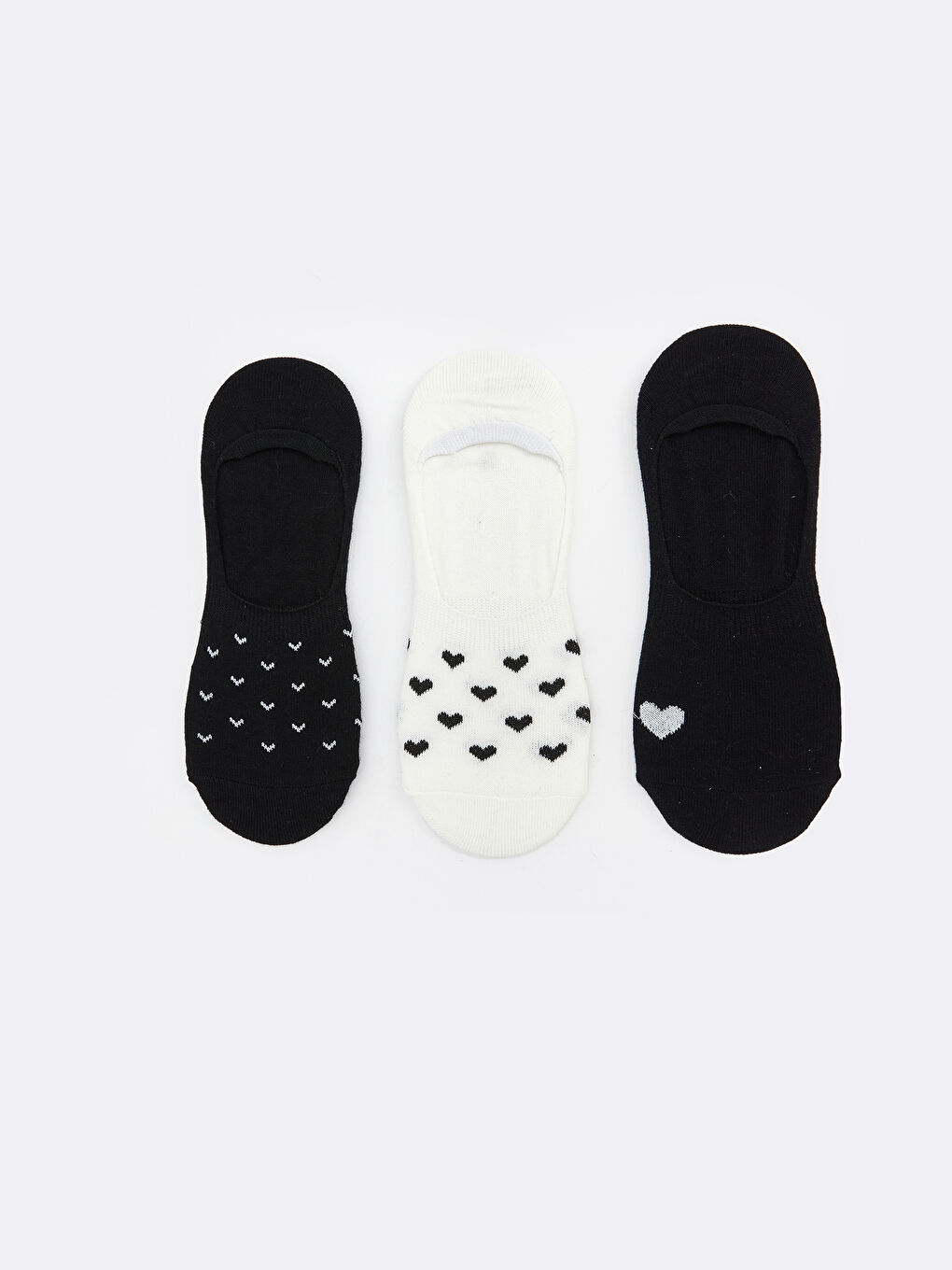 LCW DREAM Heart Patterned Women's Invisible Socks 3-packs -W58777Z8-J0F