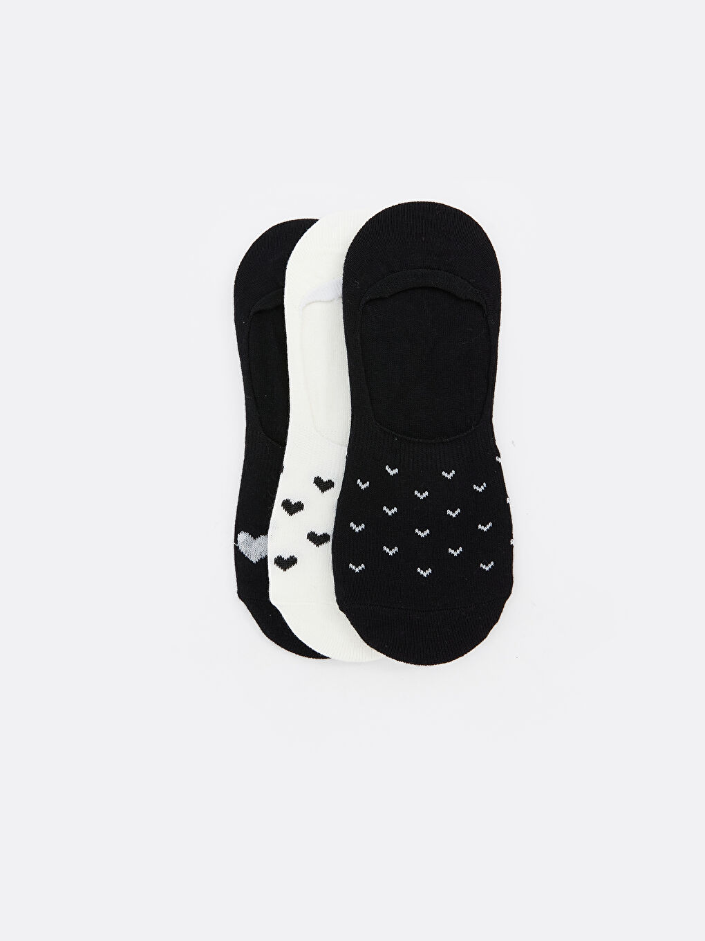LCW DREAM Heart Patterned Women's Invisible Socks 3-packs -W58777Z8-J0F