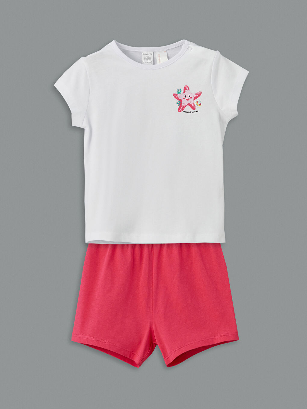 Crew Neck Printed Baby Girls T-Shirt And Shorts Set -S5LJ20Z1-H6W