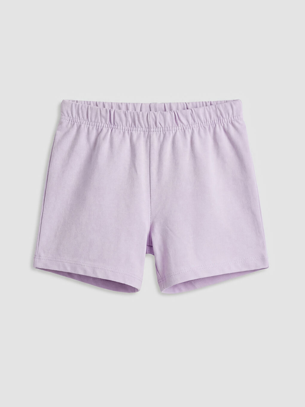 Lila Bisiklet Yaka Baskılı Kız Bebek Tişört ve Şort 2'li-2