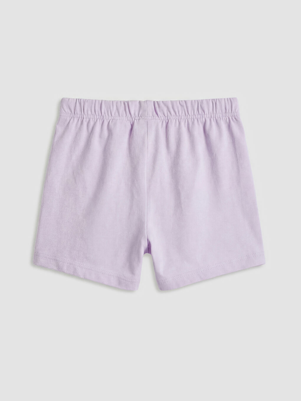 Lila Bisiklet Yaka Baskılı Kız Bebek Tişört ve Şort 2'li-4