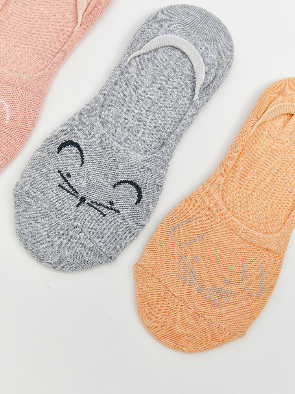 Pembe Baskılı Kadın Babet Çorap 3'lü-2