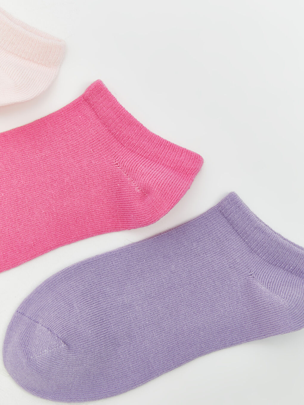 Pembe Kız Çocuk Patik Çorap 3'lü-1