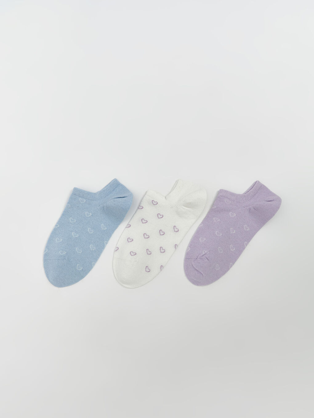 Heart Patterned Women's Booties Socks 3-Pack -S5LJ45Z8-M6N