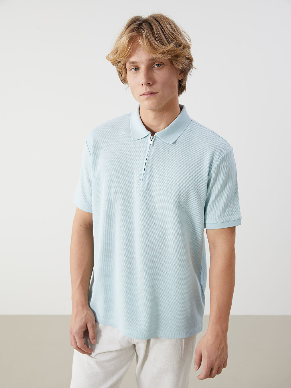 Polo Neck Short Sleeve Men's T-Shirt -S5LJ49Z8-G2E