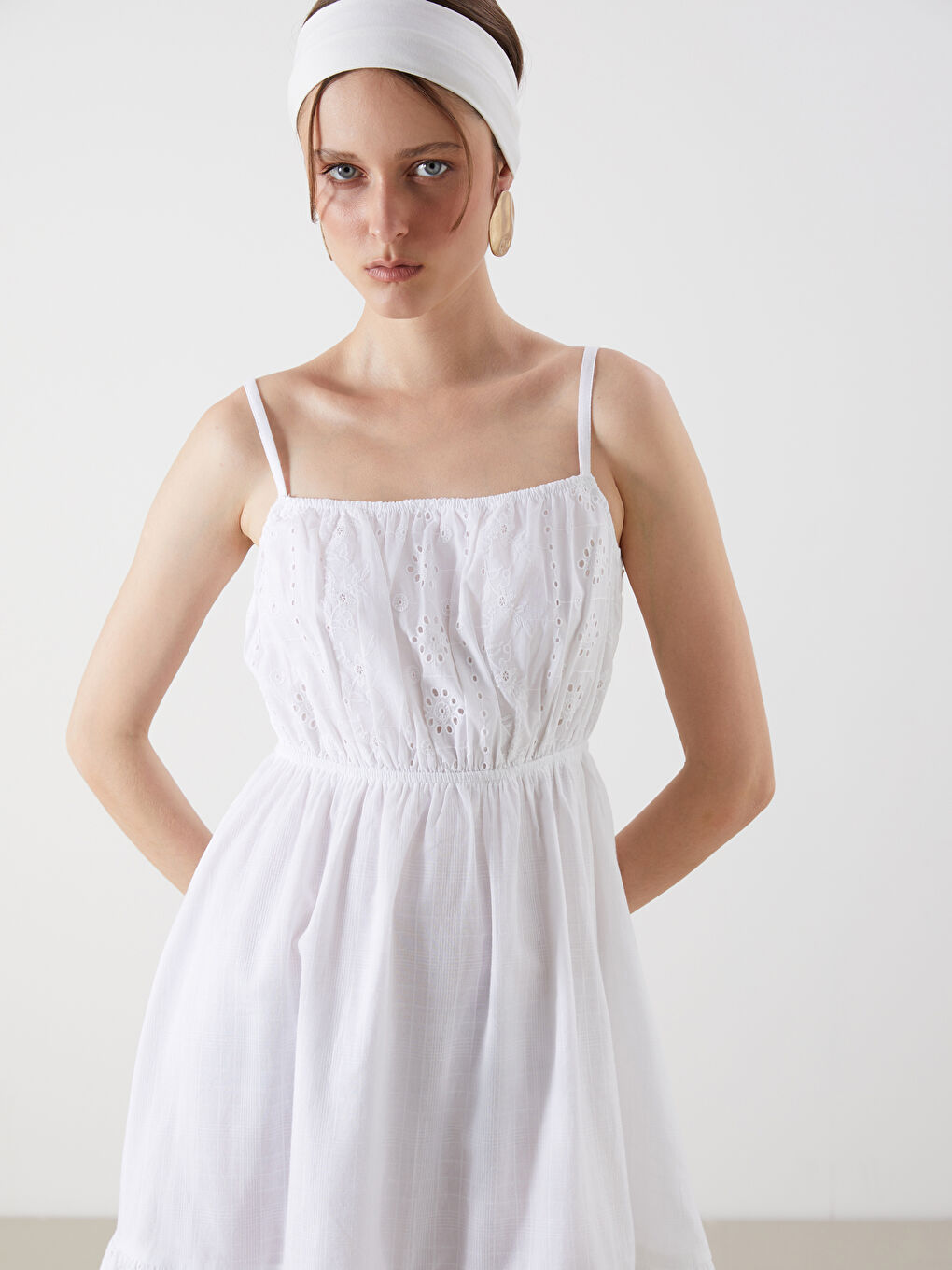 Strappy Fitted Waist Mini Dress-1