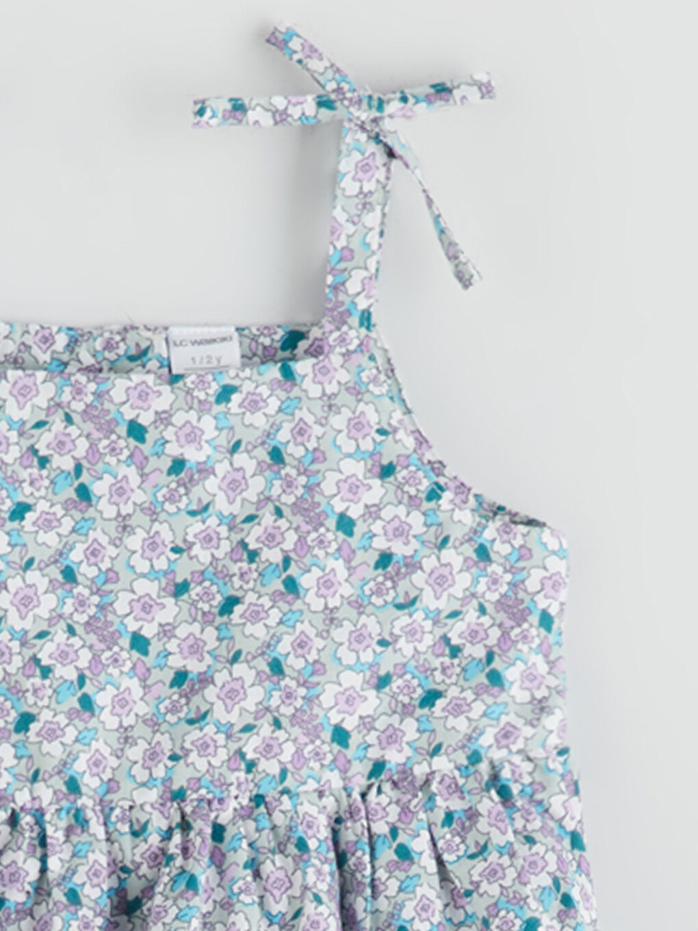 Robe Fleurie à Col Carré pour Fille-1
