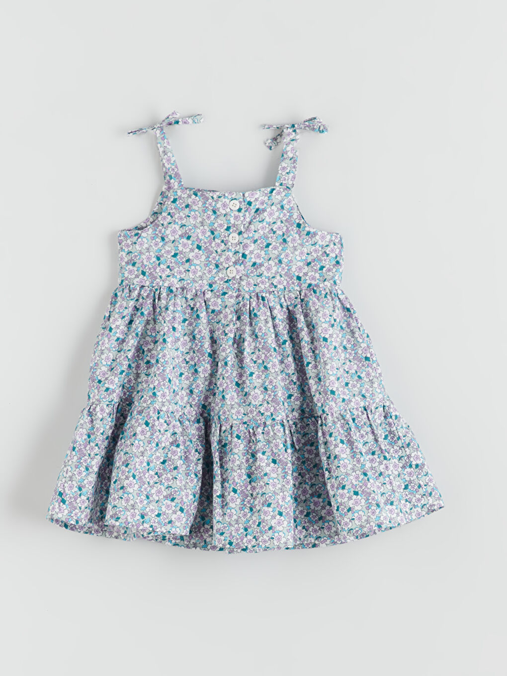 Robe Fleurie à Col Carré pour Fille-2