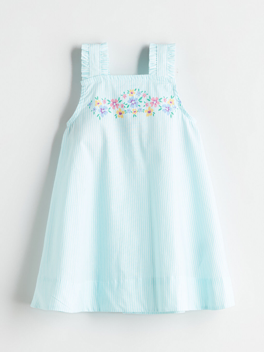 Square Collar Floral Printed Girls' Dress