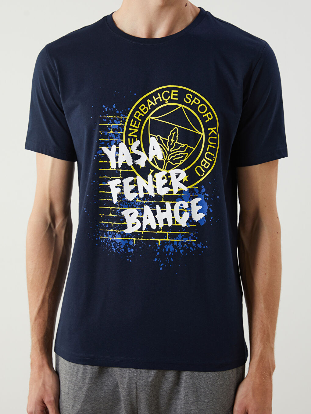 LC WAIKIKI Lacivert Standart Kalıp Fenerbahçe Baskılı Erkek Pijama Takımı - 2