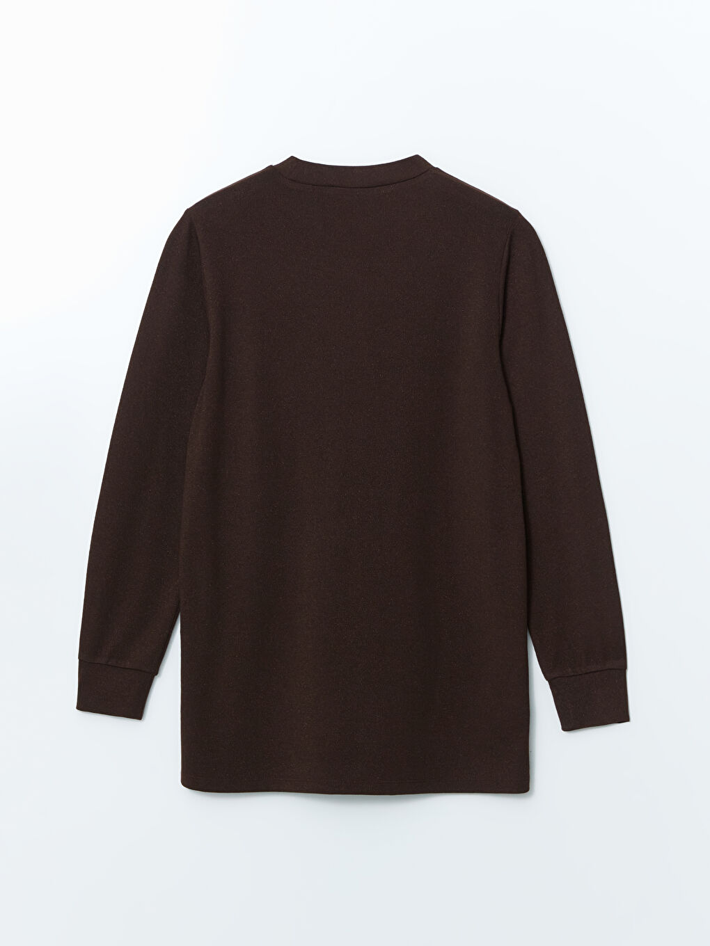 Kahverengi Bisiklet Yaka Parlak Görünümlü Kadın Tunik-5