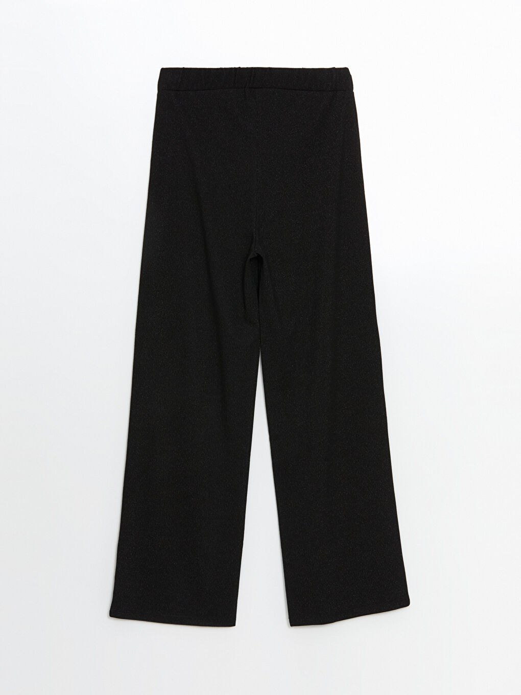 Siyah Beli Lastikli Geniş Paça Kadın Pantolon-5